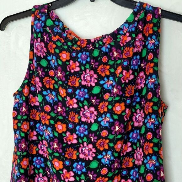 Kate Spade Floral Silk Blend Tie Back Tank Top Blouse Size 8 - Picture 2 of 8
